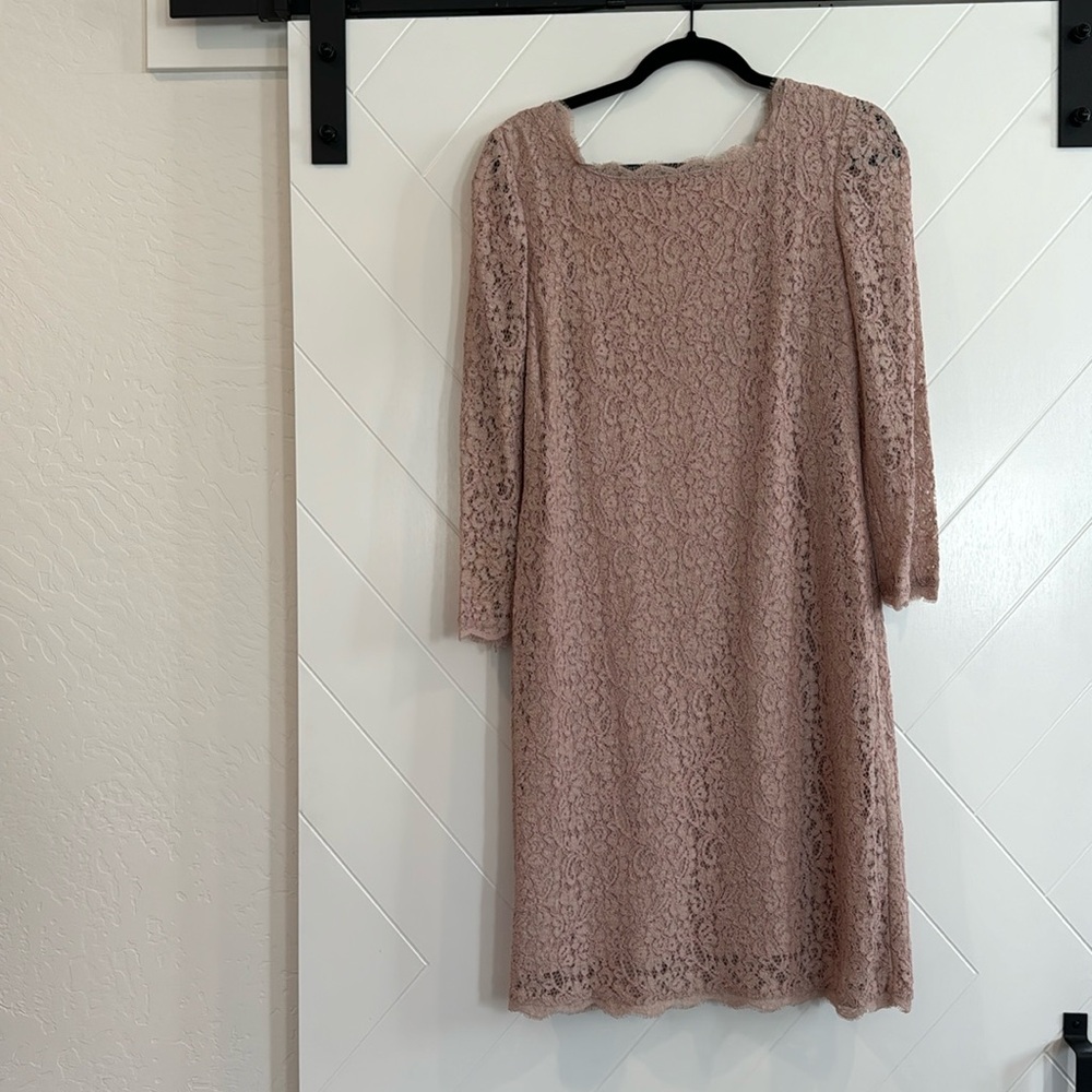 Adrianna Papell Dusty Rose Lace Dress